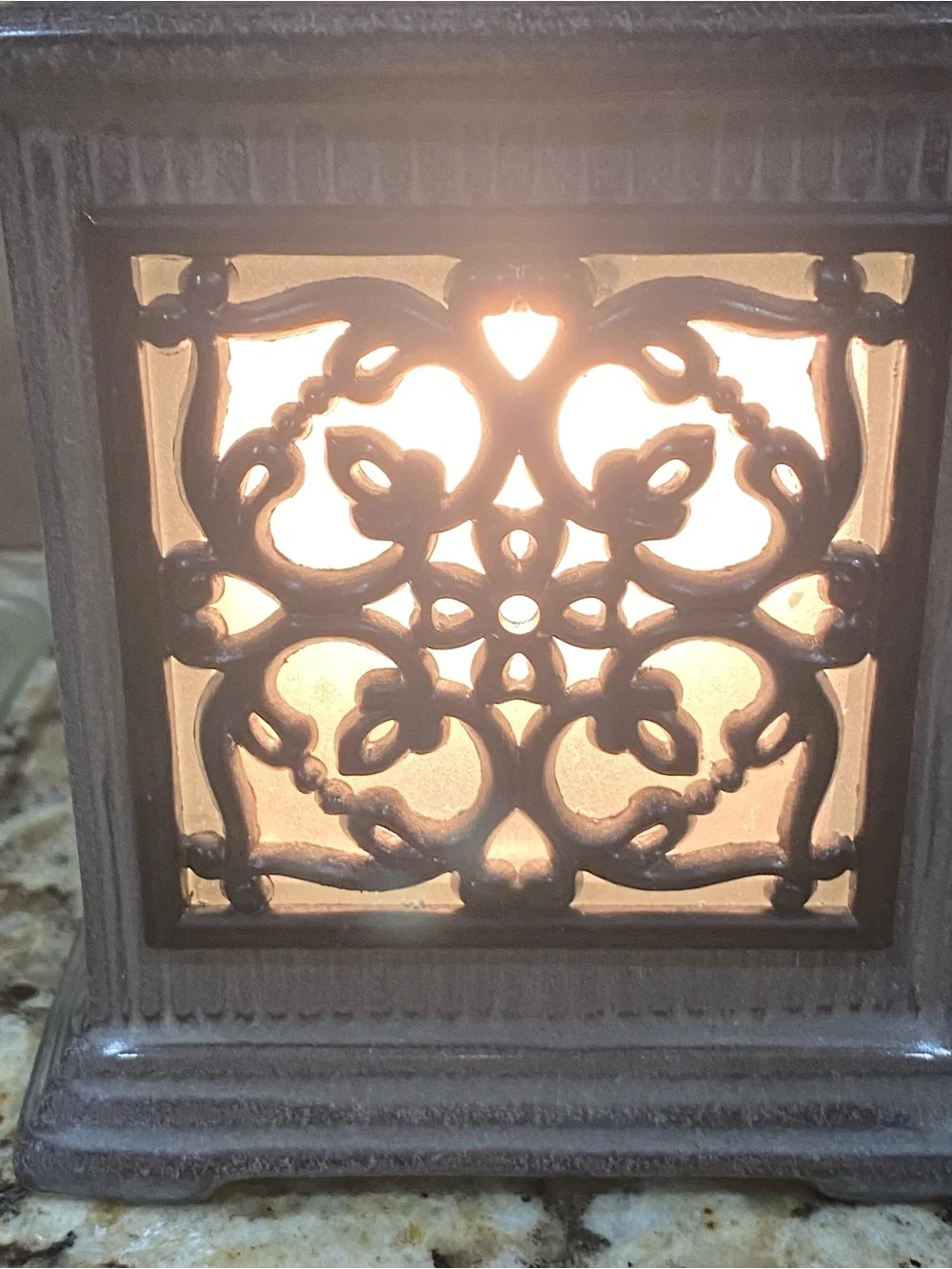 Scentsy JANE Full Size Wax Warmer Ceramic Gray Rustic Wrought Iron Electric